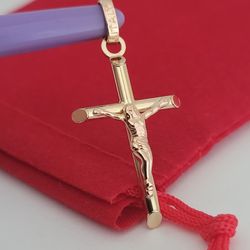 ❤️14k Small Solid Yellow Gold Crucifix Pendant!/ Dije de Oro con 1 Crucifijo! 👌🎁Post Tags: Dije de Oro, Anillo de Oro