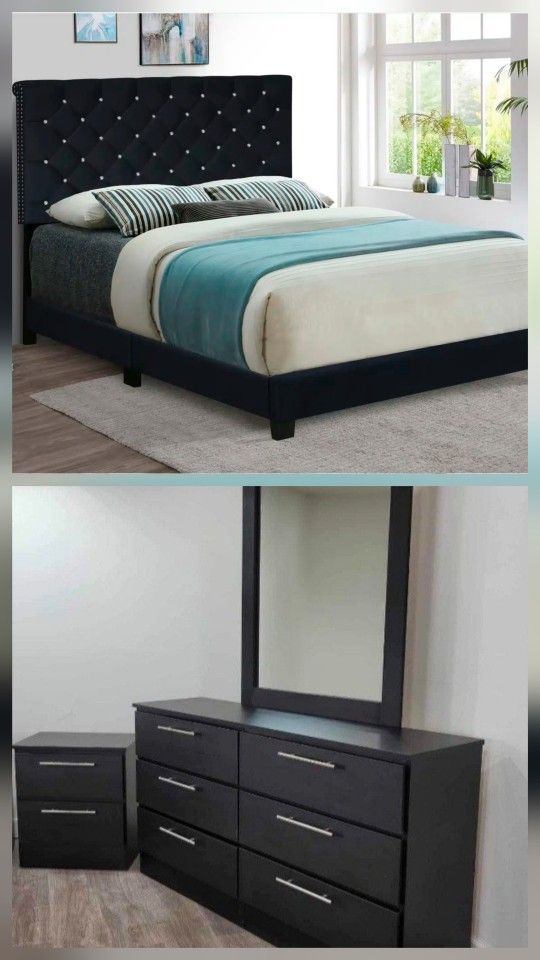 4 PC SET 1 QB+ 1 DR + 1 MR + 1 NS + NEW IN BOX (MATTRESS AND CHEST SOLD SEPARATELY)