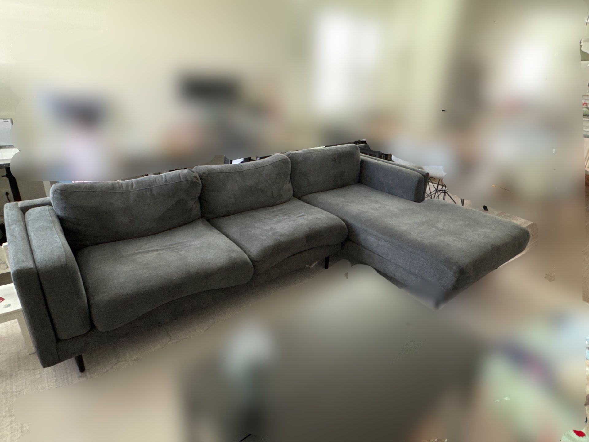 Used Grey Sectional Couch 117"