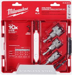Milwaukee 4-Piece Carbide Hole Cutter Kit
