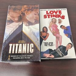 Titanic + Love Stinks VHS 2-Movie Bundle – Romance & Comedy Classics