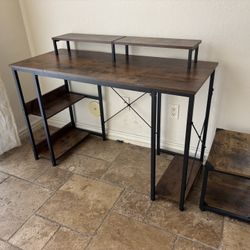 Computer Desk with Monitor Stand and Side Table (47.5”long*19.5”wide*30”tall)
