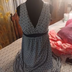 Good condition size large white and navy blue maid dress