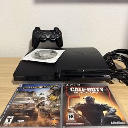 Sony PlayStation 3 PS3 Slim Console CECH-2101B With 3 Games Tested/Working