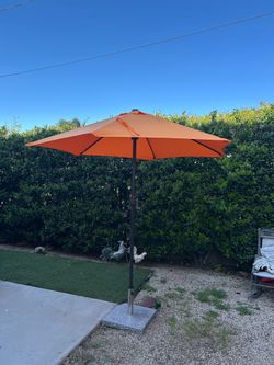 7.5” ft market umbrella patio color: orange base not included