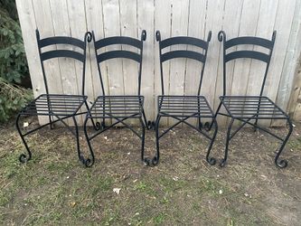 Pier 1 Indoor Outdoor Wrought Iron Bistro Style Chairs