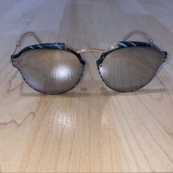 Christian Dior black with grey framed sunglasses with reflective lenses