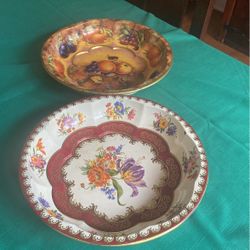 Daher Decorated Pair Of metalware vintage collectible large bowls dated 1971 Mart