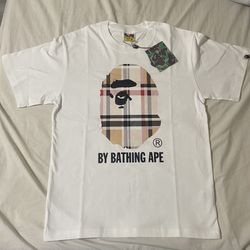 bape burberry shirt white