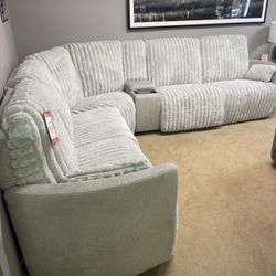 Arcadia Fog 6-Piece Power Reclining Sectional w/ Console