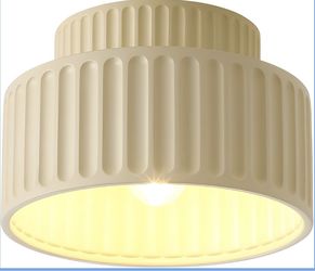 New 9.1” W Semi Flush Mount Ceiling Light Nordic Simple Resin Fixture Minimalist Mid Century Indoor