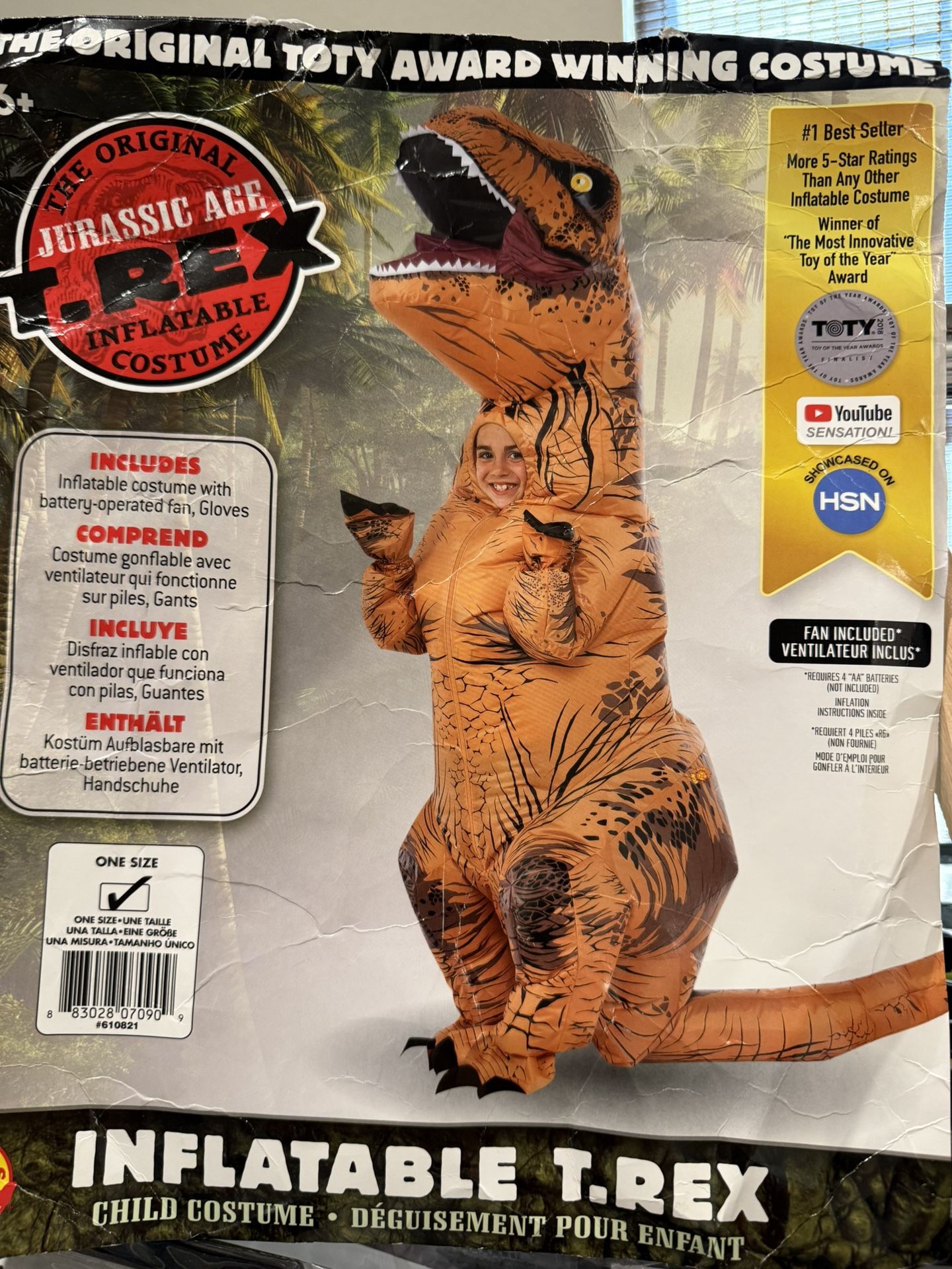 REX DINOSAUR INFLATABLE COSTUME - Child
