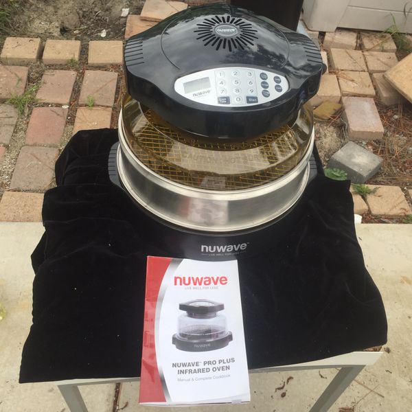 Like NEW STAINLESS STEEL NUWAVE PIZZA AIR FRYER PRO PLUS INFRARED OVEN WITH MANUAL & complete