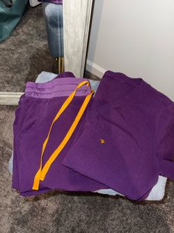 Purple jogger scrub set