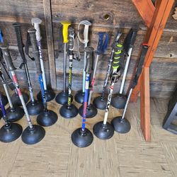 Ski Pole Plungers Bathroom Decor Functional