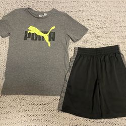 Boys Puma Shirt And Shorts Set Size 7