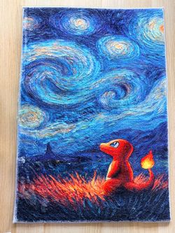 Pokemon Charmander Starry Night Rug!