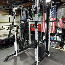 PRO SERIES Ultimate Half Rack Functional Trainer w/Smith Machine Bar | 320lb Stack | Gym Equipment | Fitness | Commercial | Squat Rack 