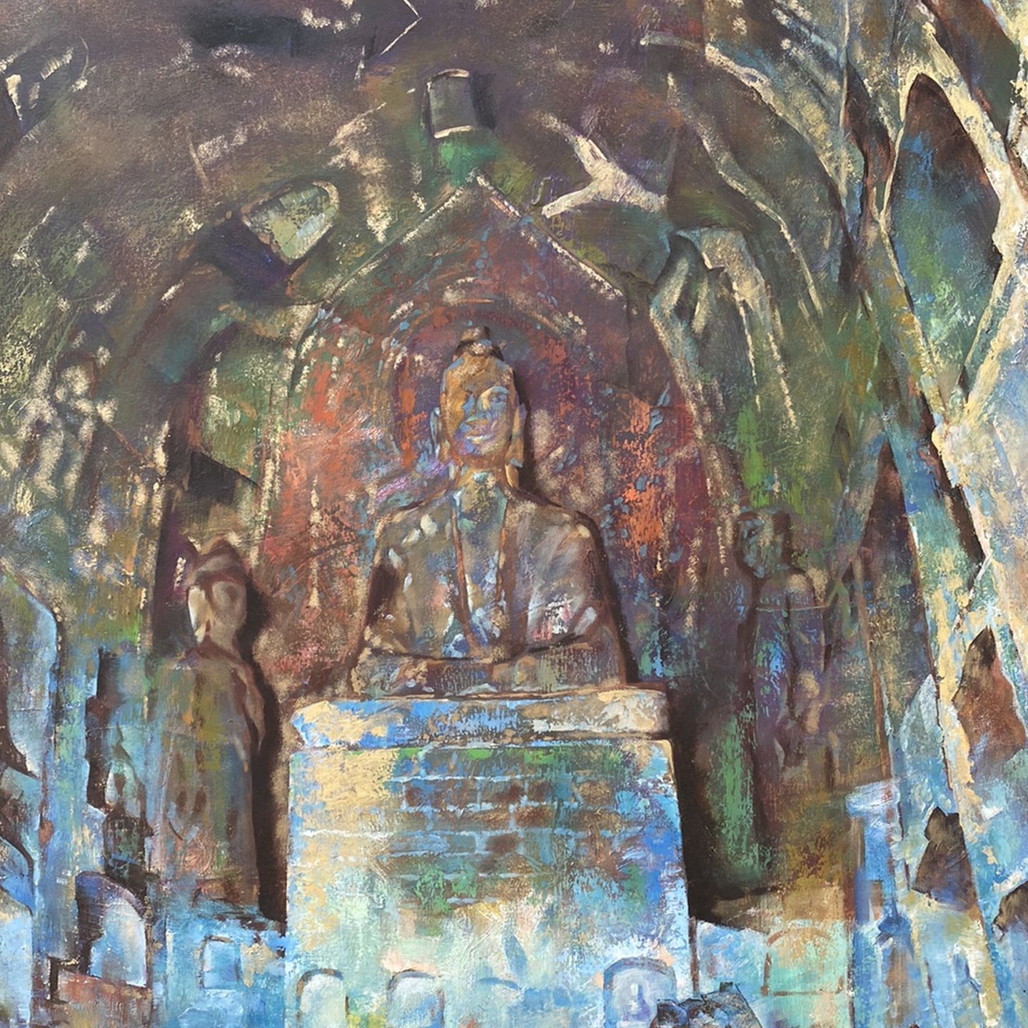 Temple Oil Painting
