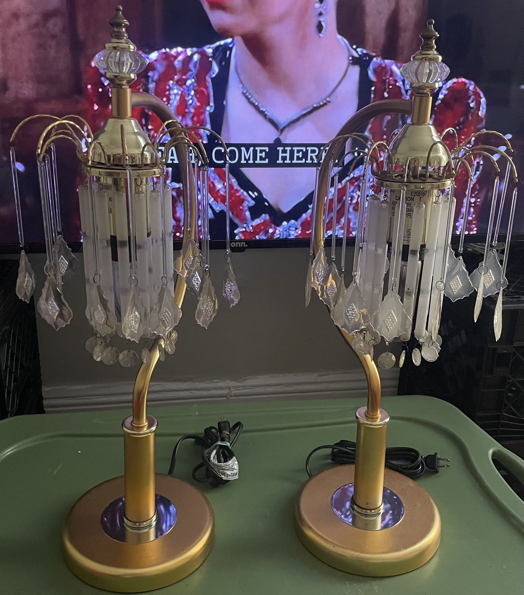 FRENCH GOLDEN CHANDELIER LAMPS