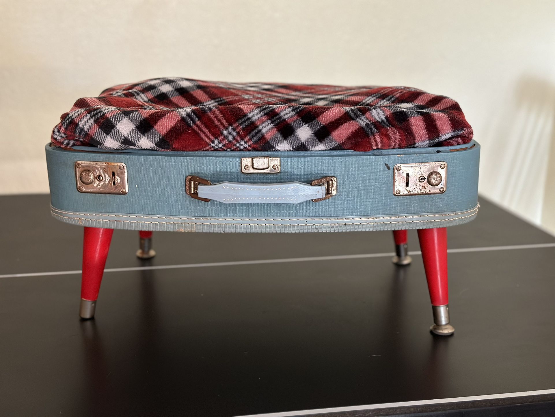 Vintage Suitcase Cat Bed /Small Dog Bed
