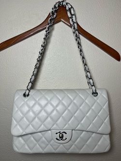 White quilted leather bag