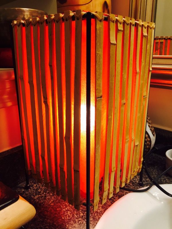 Bamboo Lamp Lights and an antique lamp