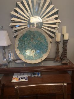 Beautiful Big decorative plate , glass,