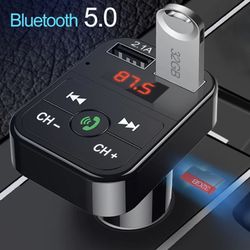 Wireless Bluetooth Car kit handsfree talk MP3 player fm transmitter dual car charger
