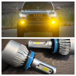 2504 PSX24W LED Fog Light Bulbs 6000K Xenon White 360° Light, Xtreme Super Bright PG20/7 Base Fog Lamps Replacement 5730 33-SMD 