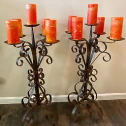 JAN BARBOGLIO 36" Metal Candle Stands - Pair