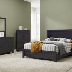 Cappuccino bedroom 5 King set  dresser, Mirror, Nightstand, Chester Dresser, And Bed Frame. 