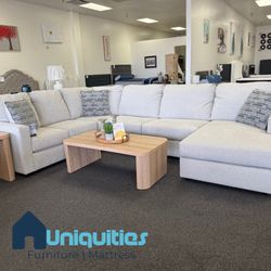 Ivory Sectional Extra Large With Chaise 