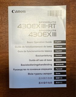 Canon Speedlite 430EX III-RT Basic Operation Guide