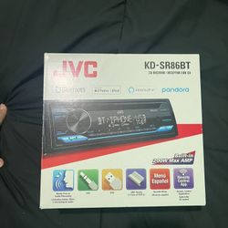 JVC KDSR86BT Single DIN Car Stereo CD Player, with High Power Amplifier, AM/FM Radio, Bluetooth Audio, USB, MP3, Voice Control