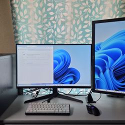 Desktop COMPUTER FOR WORK OR GAMES 2 MONITORS