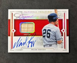 2024 National Treasures Legendary Wade Boggs Auto Game Used Bat /10