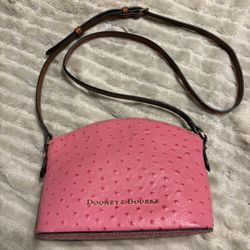 Dooney & Bourke Pink Ostrich-Embossed Crossbody Bag