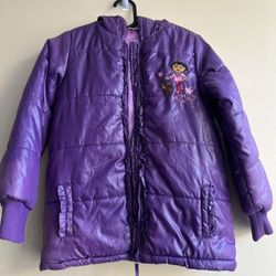 Nickelodeon Dora The Explorer Purple Puffer Jacket Girls
