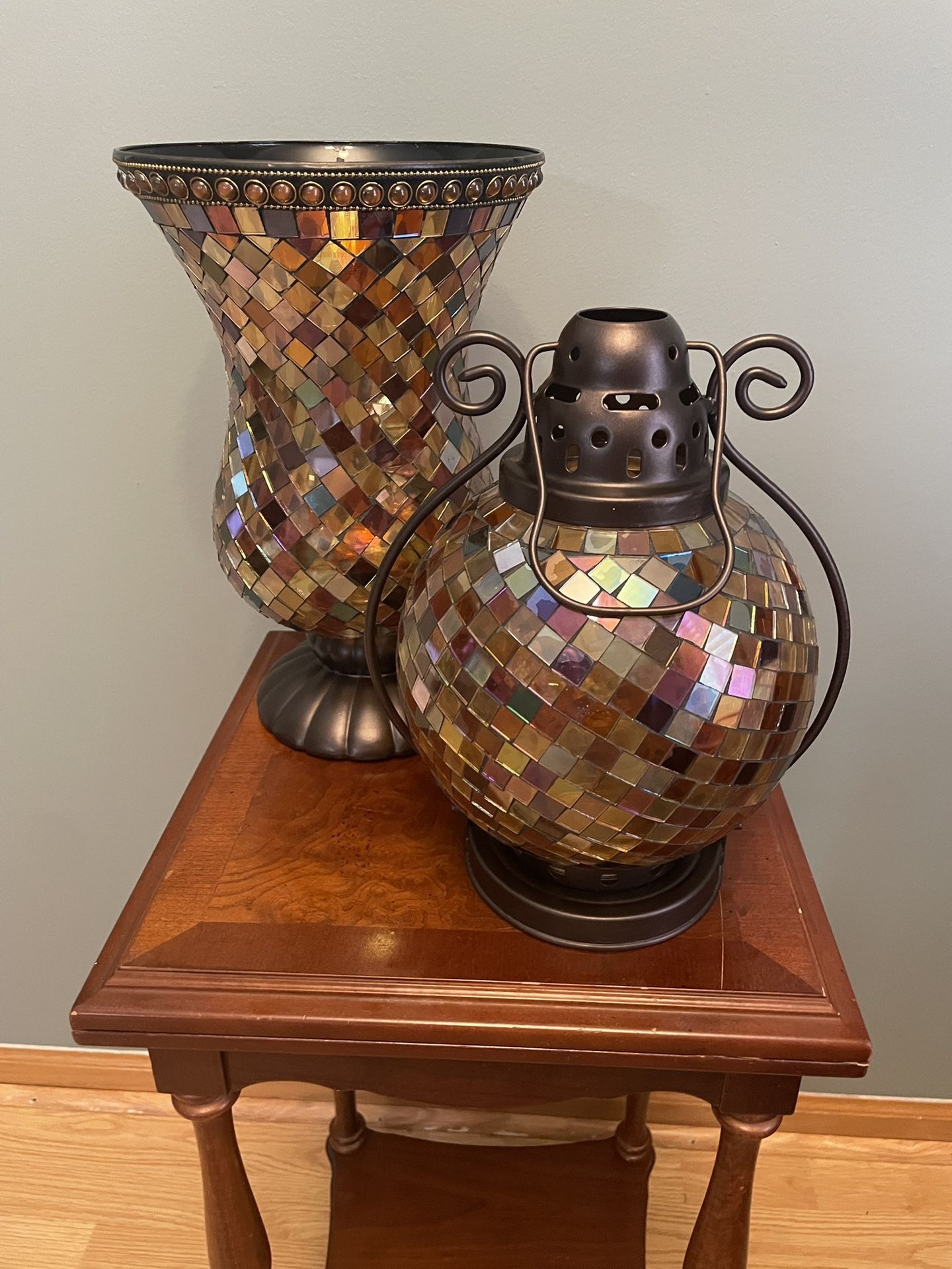 PartyLite Global Fusion Mosaic Moroccan Style Candle Holder Set