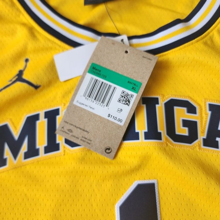 Michigan Wolverine #1 Nike Jordan Men's Basketball Jersey Game