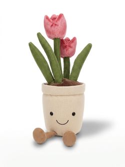 Jellycat Amuseables Tulip Pot Plush Pink Flowers A2TP