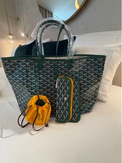Goyard Saint Louis PM Tote Green Goyardine BRAND NEW w/ Tags & Receipt Pochette