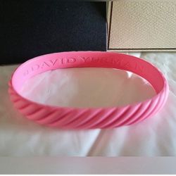  David Yurman 10mm Pink Limited Edition Charitable Rubber Bracelet (M)