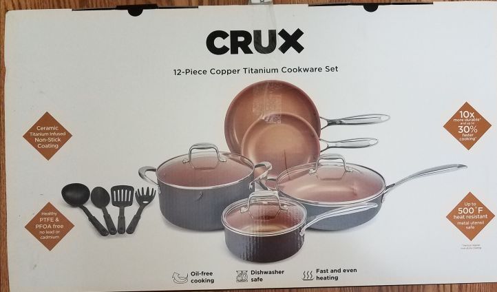 Crux 12 piece copper titanium cookware set