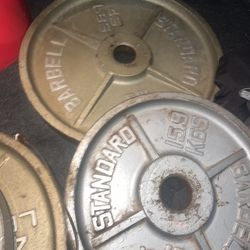 Weights- Barbell Weights - Sets 45,35,25,10- Used 
