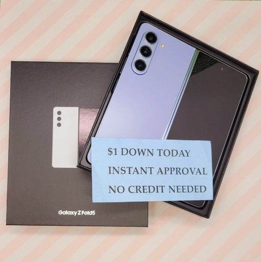 WITH BOX SAMSUNG GALAXY Z FOLD 5 5G UNLOCKED. DRONE LOWEST WHOLESALE PRICES WITH OPTION TO PAY IN PAYMENTS WITH NO CREDIT CHECKS