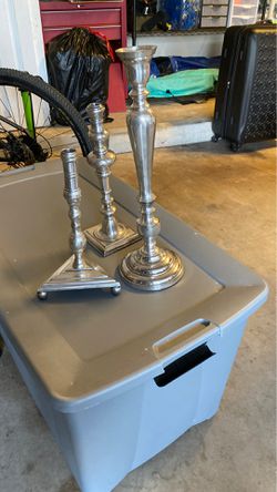 Pewter candle sticks