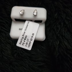 Pear Shape (PS) moissanite stud earrings set in 925 Sterling Silver.
