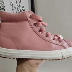 Converse Chuck Taylor All Star PC Boot Sneaker Pink Leather Size Youth 5 Women 7